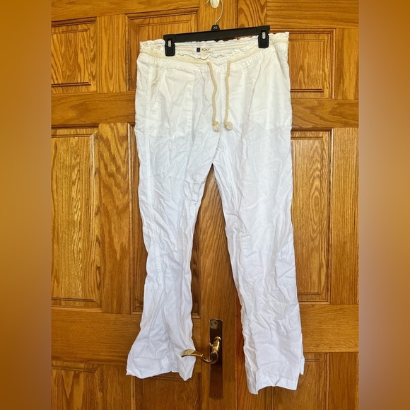 Roxy - Linen & Viscose Oceanside & Drawstring Flared Pants - Picture 4 of 7
